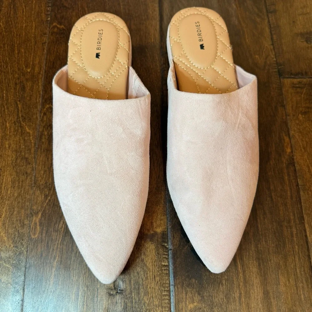 Birdies The Lark in Pink Chiffon Suede Slide Mule Size 7.5 Office Business - Picture 4 of 9